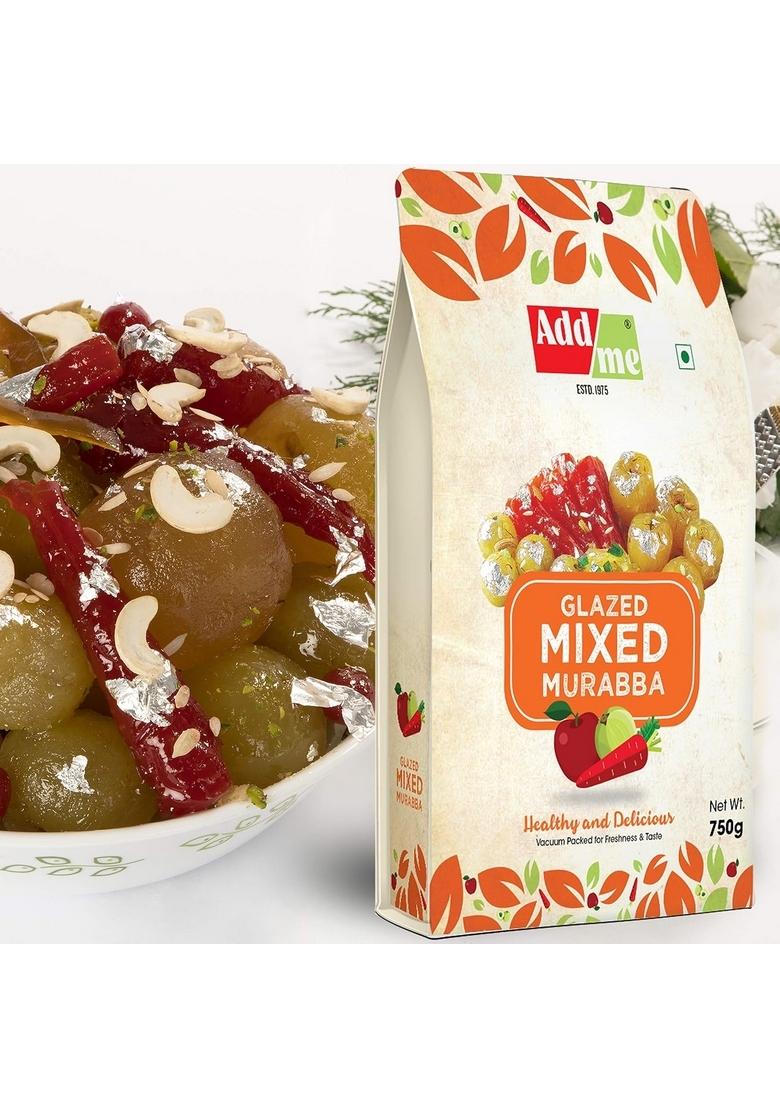 Add Me Sweet Mixed Murabba With Kesar Elaichi Amla Fine Quality Vacuum Packed Without Syrup 750G Each Pack Of 2 Apple Mango Carrot Karonda Pear Mix Immunity Booster Packs