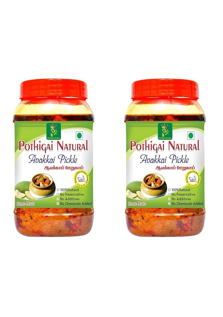 Pothigai Natural Combo Avakkai Pickle 1Kg Pure Home Made No Additives Preservatives 100 Pack Of 2 - Indya
