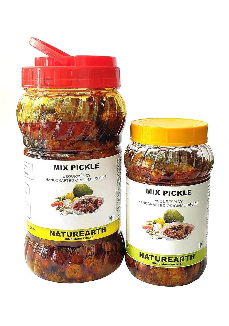 Naturearth Pachranga Mixed Pickle Achaar | Mix Achar Home Made Original Taste Pantry Must Have || 1200|| Pack Of 2 800 Gm 400