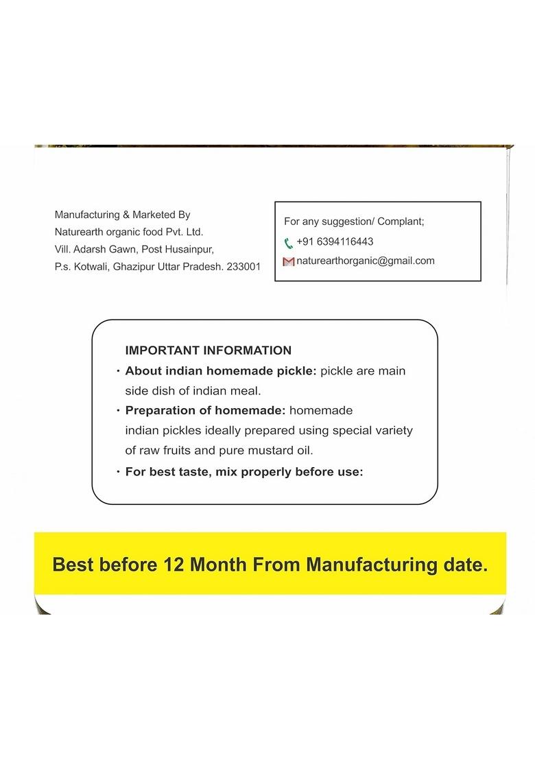 Naturearth Pachranga Mixed Pickle Achaar | Mix Achar Home Made Original Taste Pantry Must Have || 1200|| Pack Of 2 800 Gm 400