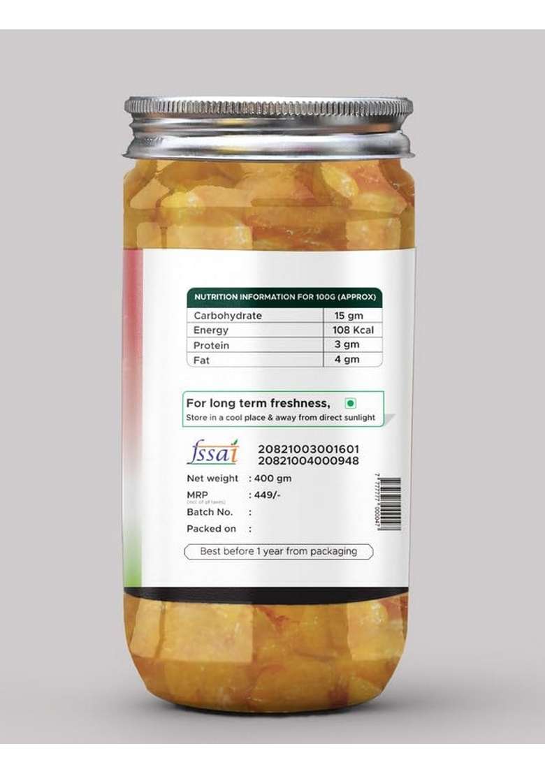 Achari Pickles Apple Amla Murabba Mix 400 Gm Ghar Ka Achar - Indya
