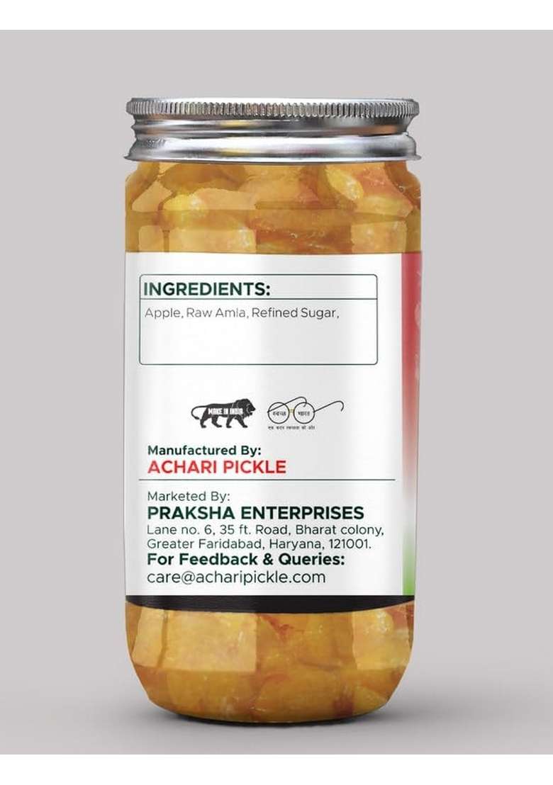 Achari Pickles Apple Amla Murabba Mix 400 Gm Ghar Ka Achar - Indya