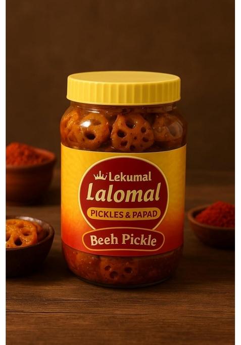 Lekhumal Lalomal Beeh Pickle Lotus Root 1Kg | Traditional Sindhi Achar Authentic Home Taste Spicy Tangy Flavor Large Family Pack Perfect With Roti Rice Paratha