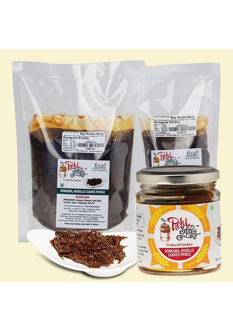 The Pickle Story Gongura Roselle Leaves |An Authentic Homemade | Telugu Style Achar |Traditional South Indian Taste| Andhra Pickles Tangy Spicy Sour And Salty 500Gm Pouch