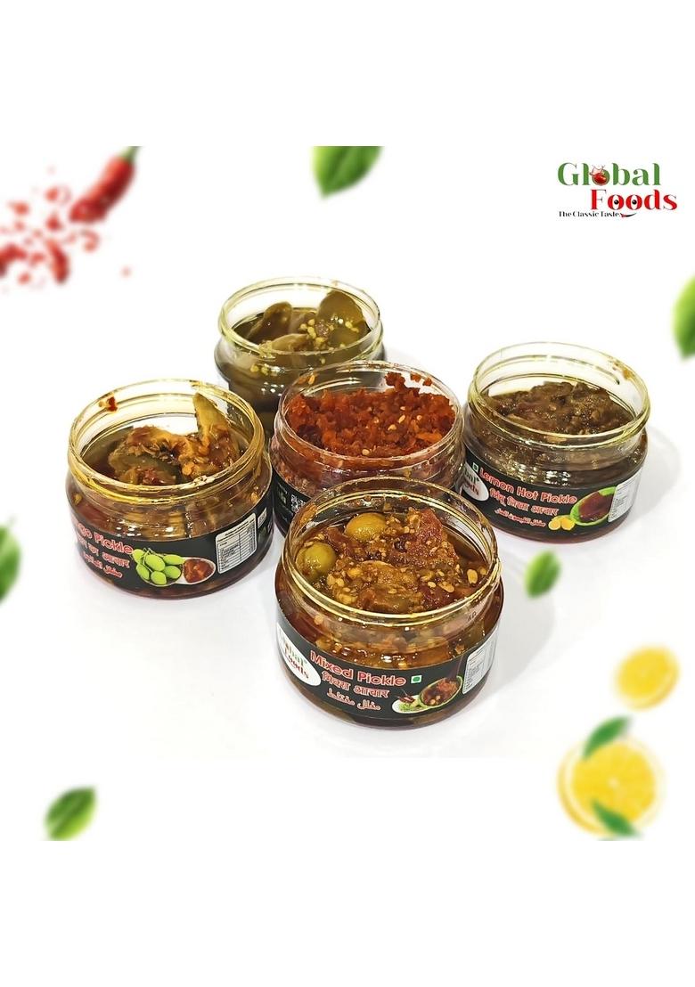 Global Foods | Sweet Tangy Pickle Trail Chutney Of 8 Flavors Lemon Tamarind Mangos Dates Gor Date Mango Murabba Pineapple 50 Gm Each Trial Pack Homemade Achar Combo Withaout Presirvetive Without Food Colour