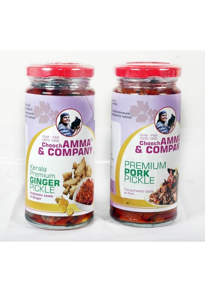 Chooch Amma Company Homemade Pork Ginger Combo Pickle | Spicy South Indian || Natural No Artificial Flavours Preservatives 250 Gm