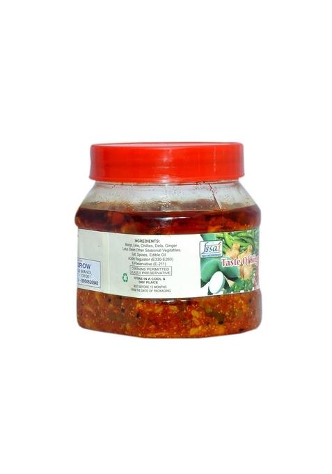 Sun Grow Food Yummy Mixed Pickle Achaar Vegetable Mango Lime Green Chilli Carrot Ginger 500 G