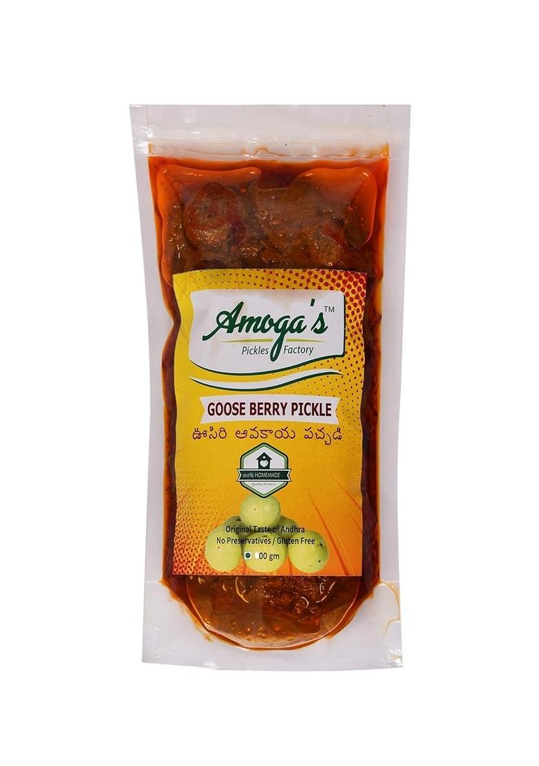Amoga'S Pickles Factory Andhra Fresh Gooseberry Amla Usirikaya Pickle Achar Pachadi 100 Natural Handmade 500Gm