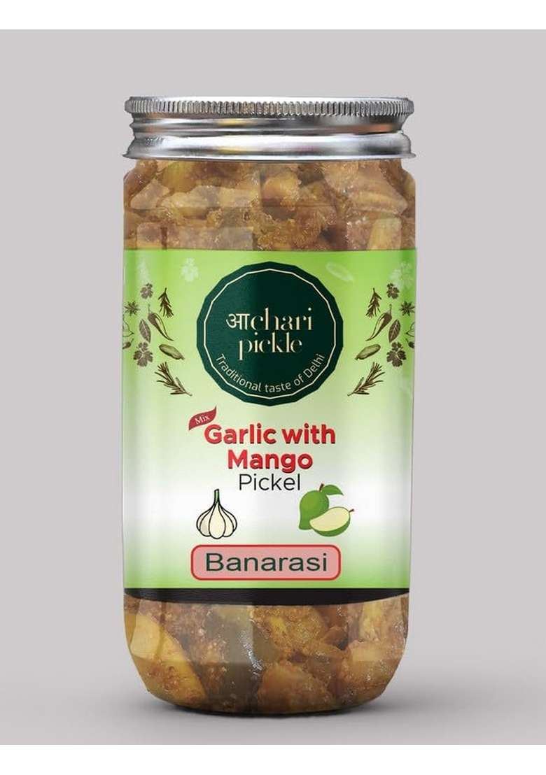 Achari Pickles Garlic With Mango Mix Pickle Banarasi 400 Gm Ghar Ka Achar - Indya