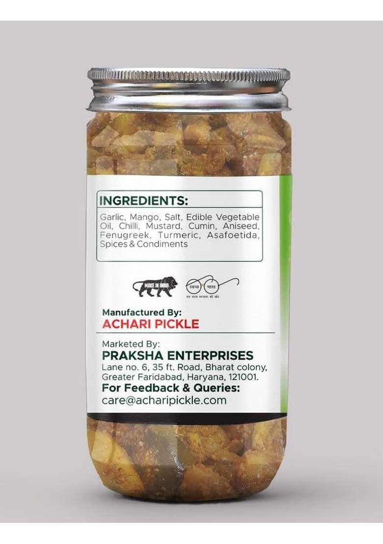 Achari Pickles Garlic With Mango Mix Pickle Banarasi 400 Gm Ghar Ka Achar - Indya