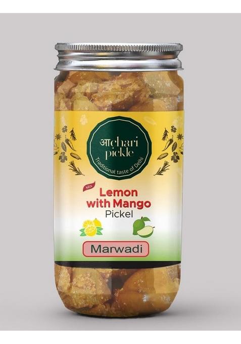 Achari Pickles Lemon With Mango Mix Pickle Marwadi 400 Gm Ghar Ka Achar