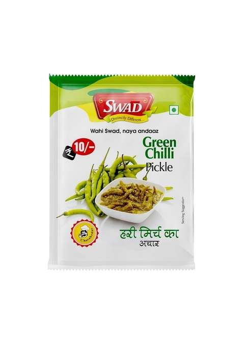 Swad Delicious Green Chilli Pickle Hari Mirchi Achar 50 Gm Pack Of