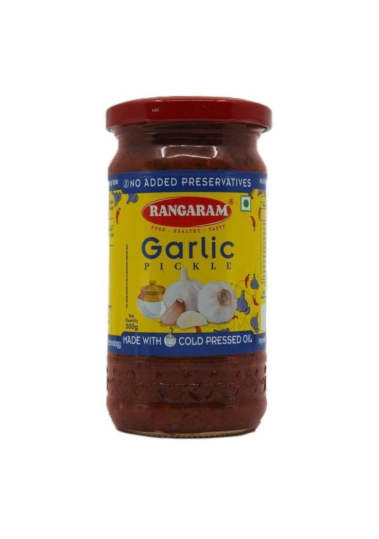 Rangaram Garlic Pickle – 300G | No Preservatives Traditionally Fermented Made With Cold Pressed Gingelly Oil Hygienically Prepared Indian