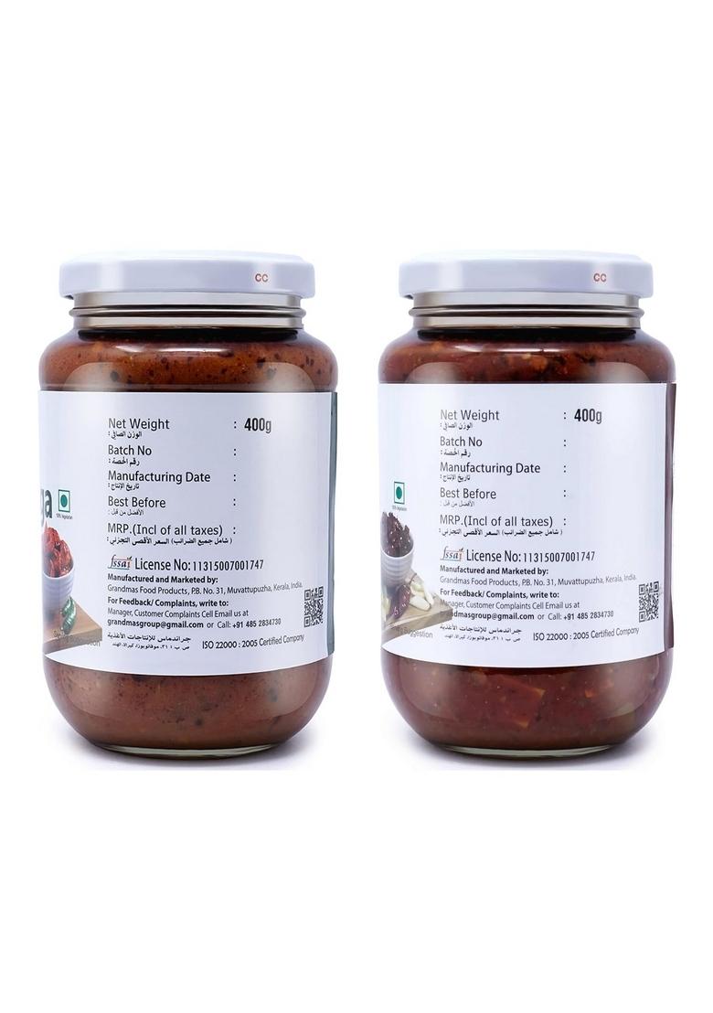 Grandmas Authentic Kerala Style Ambazhanga Pickle Avakkai Mango Combo | 400G Bottle Healthy And Tasty South Indian