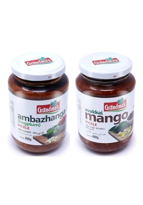 Grandmas Authentic Kerala Style Ambazhanga Pickle Avakkai Mango Combo | 400G Bottle Healthy And Tasty South Indian