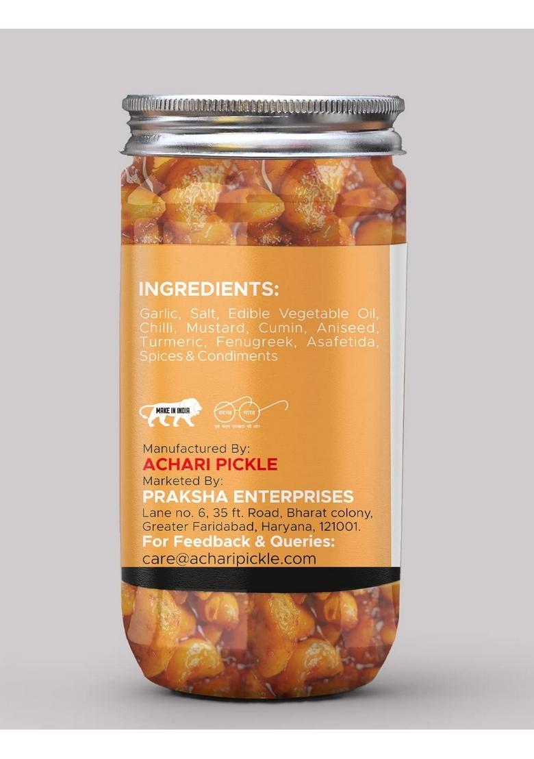 Achari Pickles Delhiwala Garlic Pickle Homemade Fresh Lehsun Ka Aachar 400G Mother’S Recipe | Organic North Indian Healthy Traditional Home Made Achaar