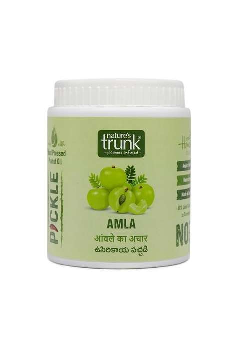 Nature'S Trunk Amla Pickle Gooseberry 850G Hdpe Jar | Ka Achar With Anti Oxidants Nutrients Traditional Healthy Homemade Pure Usirikaya Nellikai Pachadi