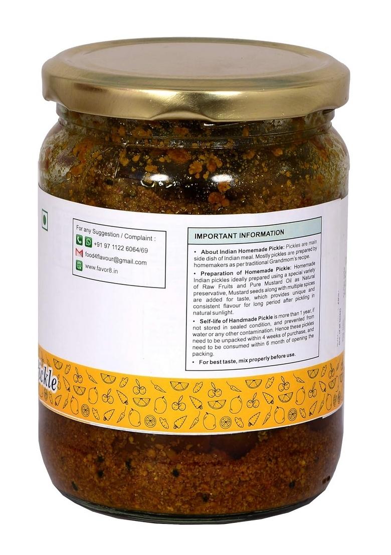 Favor8 Home Made Indian Traditional Spicy Mixed Pickle|Mix Achar| By Pure Mustard Oil With Banarasi Recipe| Tangy And Pickle In Glass Jar Pack Of 2 X 500G