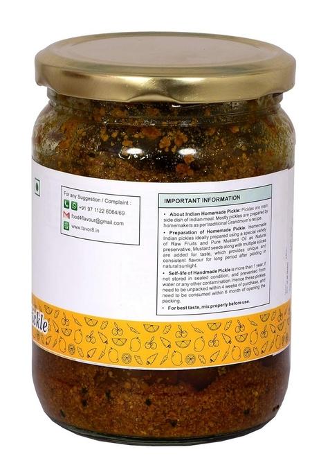 Favor8 Home Made Indian Traditional Spicy Mixed Pickle|Mix Achar| By Pure Mustard Oil With Banarasi Recipe| Tangy And Pickle In Glass Jar Pack Of 2 X 500G