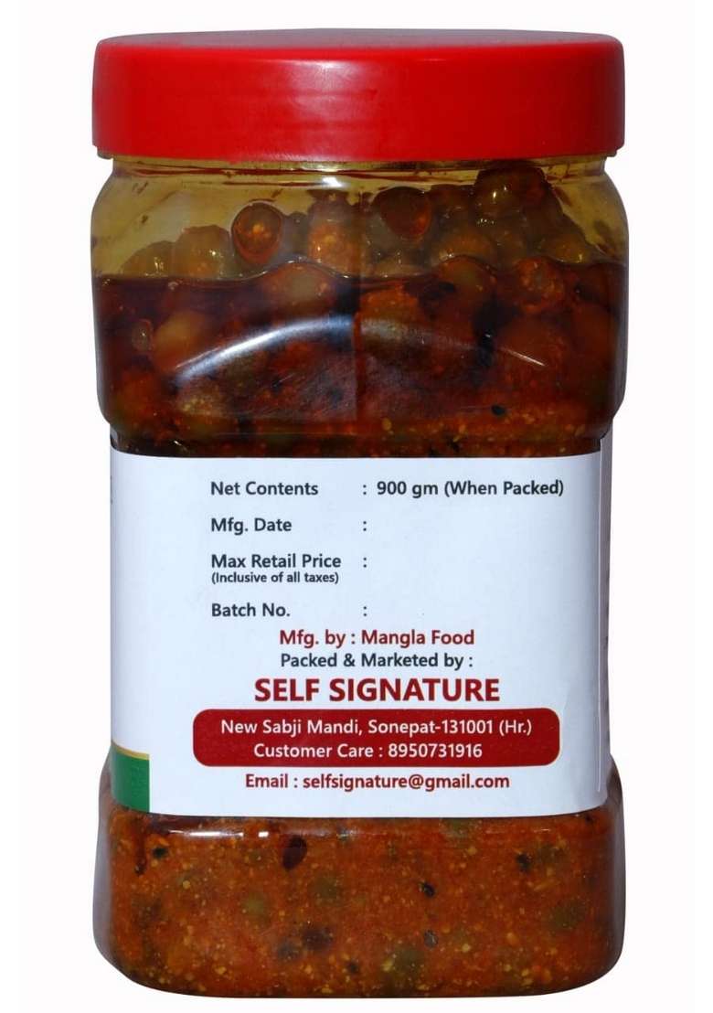 Self Signature Dela Pickle Home Made Organic King Of Good Health Teet Ker Ka Achar For Less Oily More Healthy 900 Gm - Indya