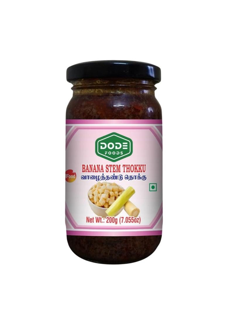 Dode Foods Banana Stem Thokku 200G | Traditional South Indian Pickle Style Healthy Authentic Taste Ready To Eat Spicy Tangy Condiment For Meals