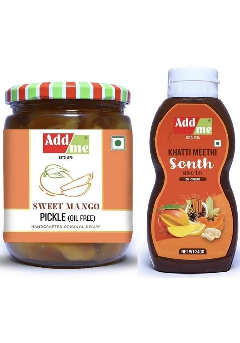 Add Me Mango Murabba In Spices Pickle 600 Gm Aam Ka Achar 240Gm Khatti Meethi Pani Puri Chutney Combo Pack