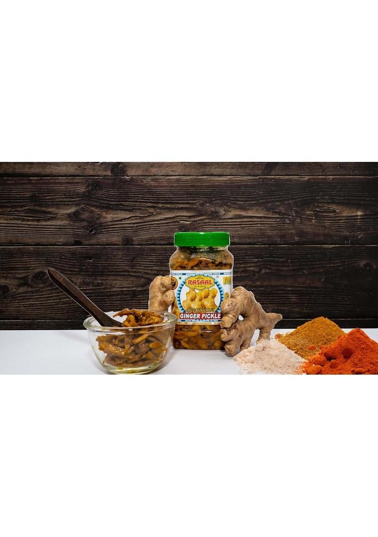 Rasaal Ginger Pickle In Mustard Oil | Homemade Adrak Ka Achar Natural Authentic Handmade Pickles Deliciously Tangy Gingers Perfect For Adding A Zesty Kick To Your Meals 430 Gram