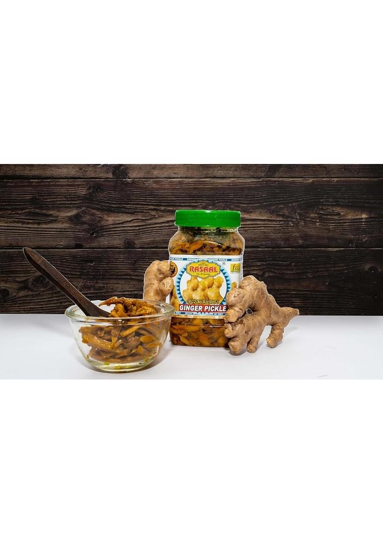 Rasaal Ginger Pickle In Mustard Oil | Homemade Adrak Ka Achar Natural Authentic Handmade Pickles Deliciously Tangy Gingers Perfect For Adding A Zesty Kick To Your Meals 430 Gram