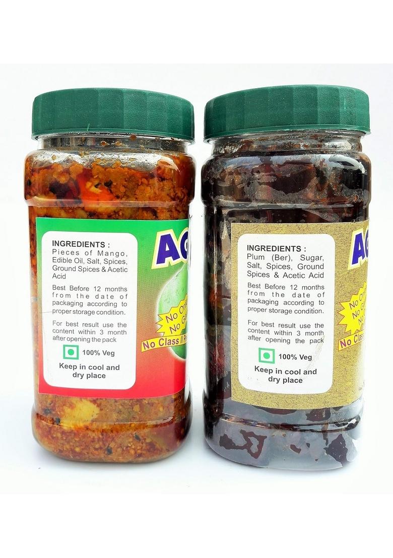 Agrawal'S Mango Pickle 450 Gms Plum Sweet 400 Combo