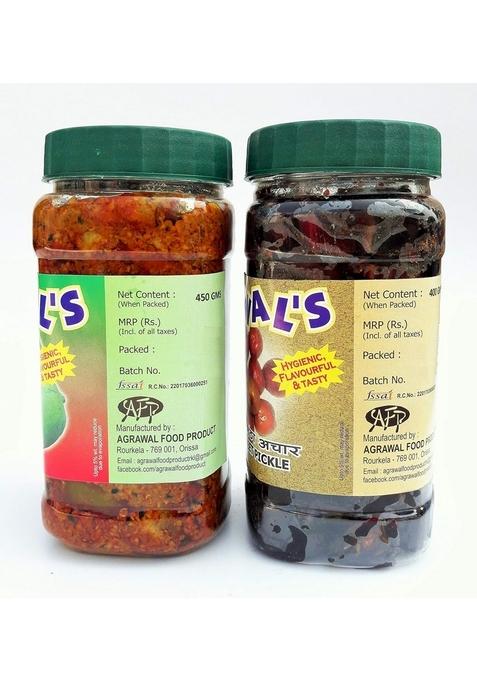 Agrawal'S Mango Pickle 450 Gms Plum Sweet 400 Combo
