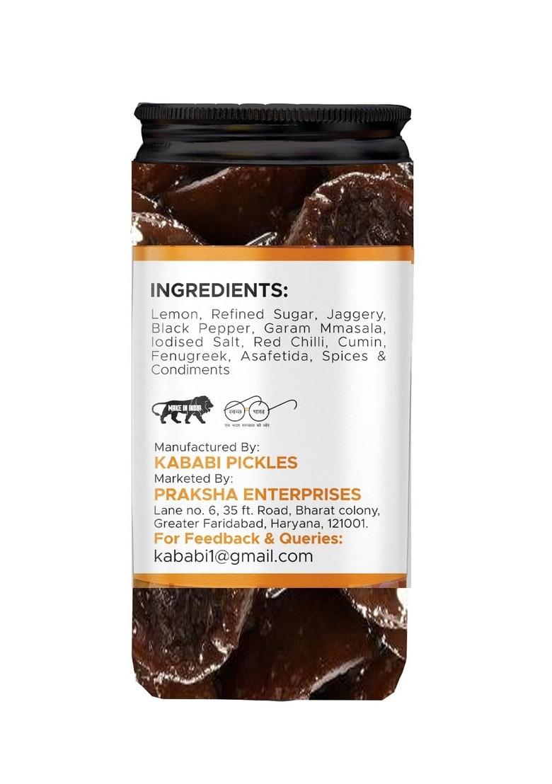 Kababi Mother Special Sweet Lemon Pickle Khatta Meetha Nimbu And Sour Without Oil Lime Aged Ka Achar 400Gm Homemade Recipe Tastepickle