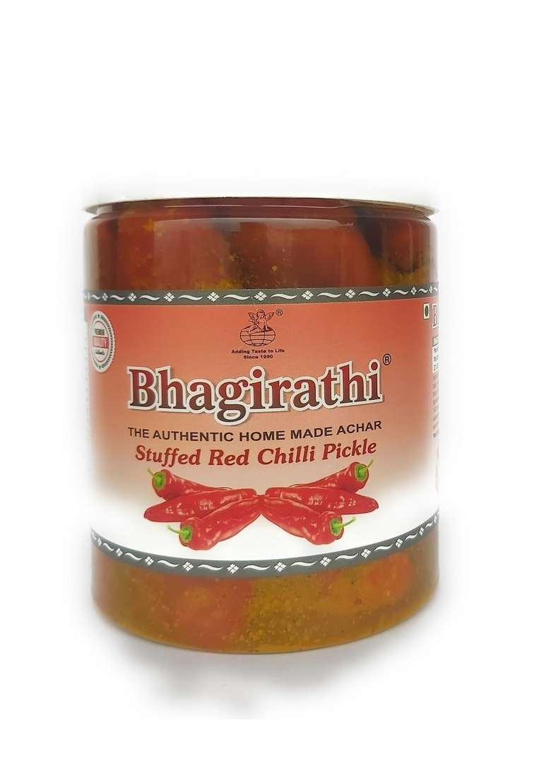 Bhagirathi Handcrafted Spicy Red Chilli Pickle 500G Authentic Preservative Free Mirchi Achaar North Indian Style - Indya