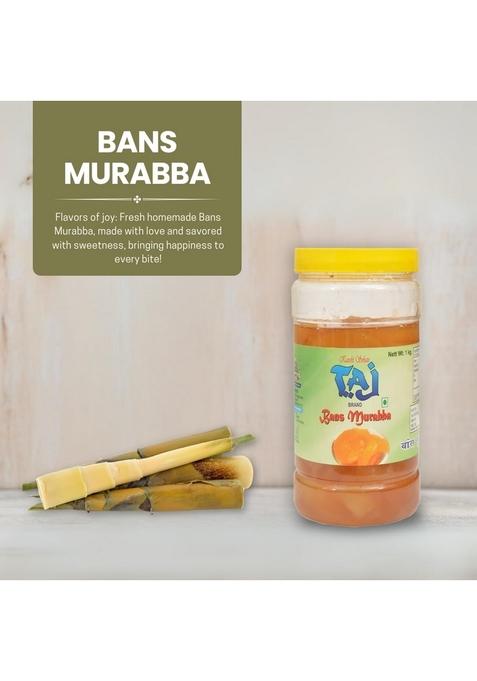 Kanshi Sohan Taj Brand Bans Murabba 1Kg | Naturally Preserved Bamboo Shoot Traditional Indian Sweet Treat In Pet Jar