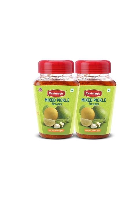 Ravimagic Mix Pickle Tangy Flavors Aachar Fresh And Flavorful Pickles In Authentic Indian Traditional Recipe Pack Of 2 500 Gm X