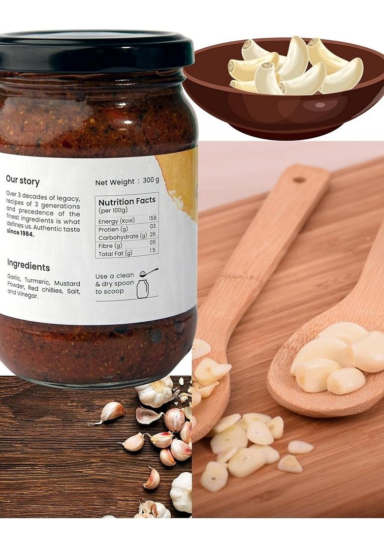 Bhogarajus Lehsun Ka Achar Truly Garlic Pickle Homemade Traditional Indian Taste Ready To Eat Chilli 300 Grams Each Pack Of 2