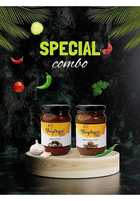Bhogarajus Lehsun Ka Achar Truly Garlic Pickle Homemade Traditional Indian Taste Ready To Eat Chilli 300 Grams Each Pack Of 2