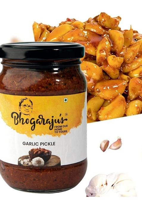 Bhogarajus Lehsun Ka Achar Truly Garlic Pickle Homemade Traditional Indian Taste Ready To Eat Chilli 300 Grams Each Pack Of 2