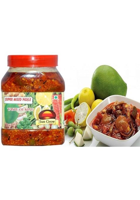 Sun Grow Organic Punjabi Pickle Home Made Hand Mother Herbal Masala Super Mixed Masaledar Homemade Flavour Taste 850G
