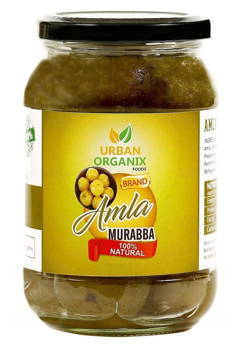Urban Organix Foods Organics Amla Murabba With Almond 400 Gram 100 Fresh Dry Homemade Taste Pure Natural Healthy Ingredients 900 Gramm