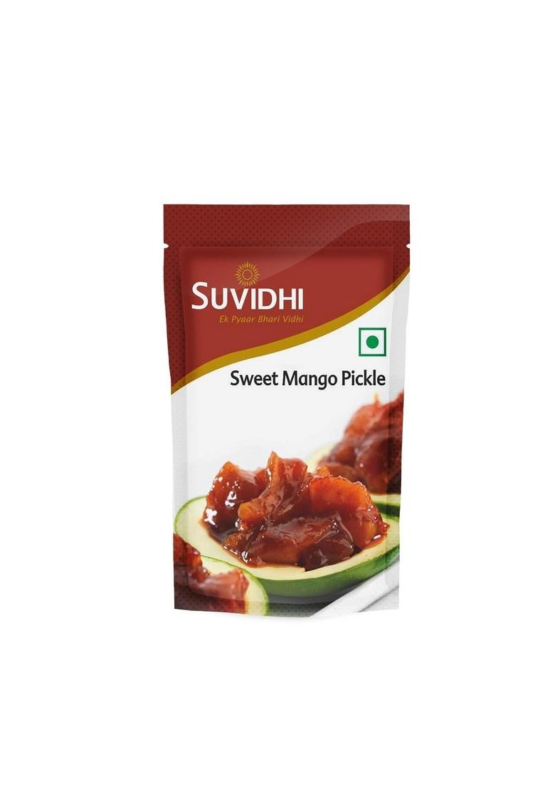 Suvidhi Sweet Mango Pickle 3 Dates Khatti Meethi Tikhi Chutney Kavat 100Gm Each Pack Of 12 In All 1 2Kg