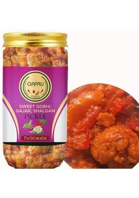 Gapru Pickle Delhiwala Gobhi Gajar Shalgam 400Grams Sweet Sour And Juicy Khatta Meetha Achar | Organic North Indian Traditional Home Made Achaar