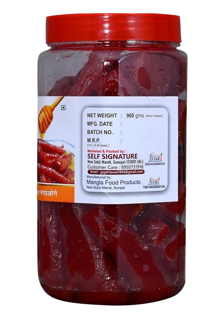 Self Signature Homemade Organic Fresh Pure Sweet Carrot Murabba Gajar Ka Morabba 900 Gram