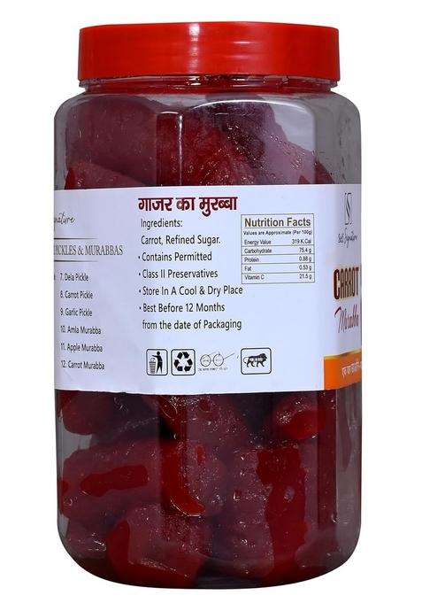Self Signature Homemade Organic Fresh Pure Sweet Carrot Murabba Gajar Ka Morabba 900 Gram