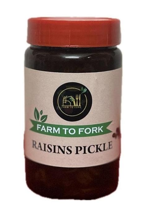 Farm To Fork | Homemade Raisins Pickle Authentic South Indian Style No Added Preservatives Washed Dried Roasted Premium Ready Eat 250G