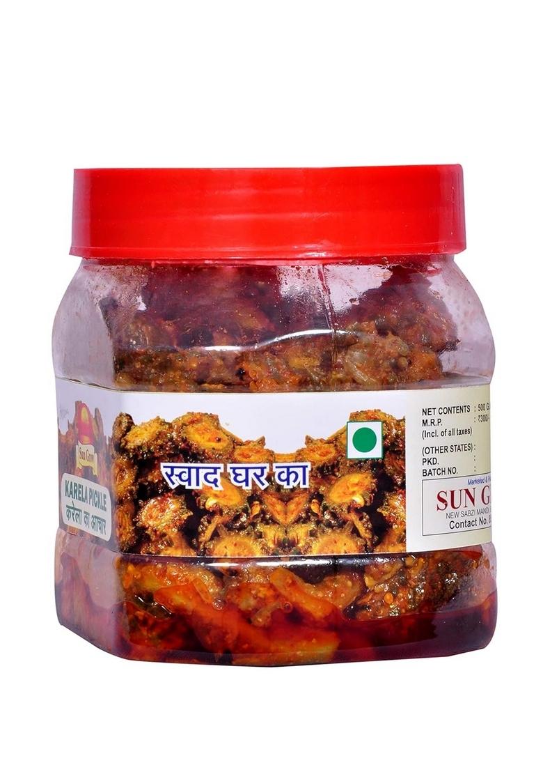 Sun Grow Sin Food Authentic Bitter Gourd Pickle Karela Ka Achaar Kakarakaya Nilava Pachadi 100 Natural Handmade 500 Gram