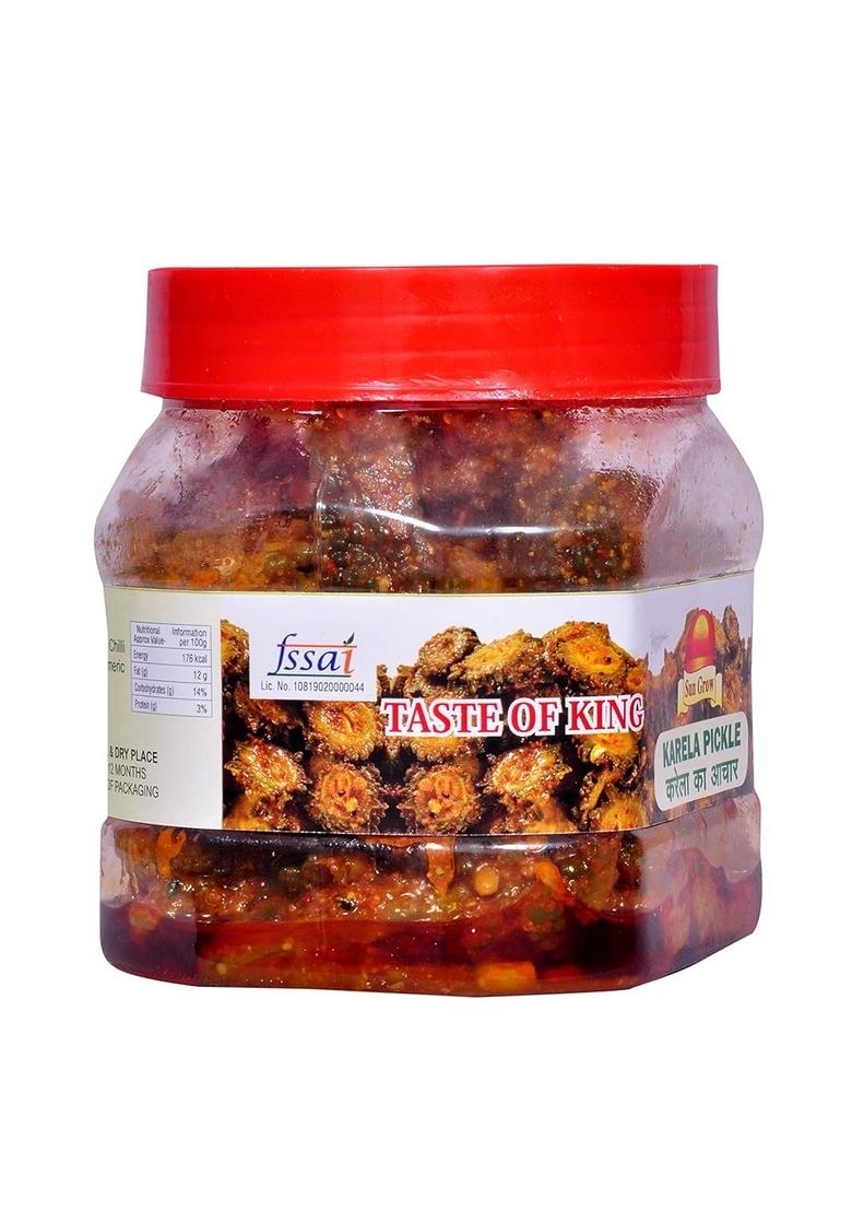 Sun Grow Sin Food Authentic Bitter Gourd Pickle Karela Ka Achaar Kakarakaya Nilava Pachadi 100 Natural Handmade 500 Gram