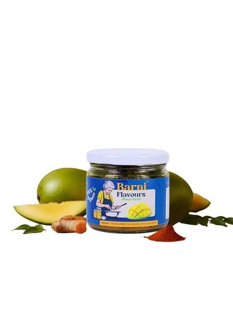 Barni Flavours Authentic Homemade Mango Pickle | Traditional Indian Aam Ka Achaar 100 Natural Preservative Free Handcrafted With Fresh Raw Mangoes Spices Hygienic Glass Jar Packaging – 300G