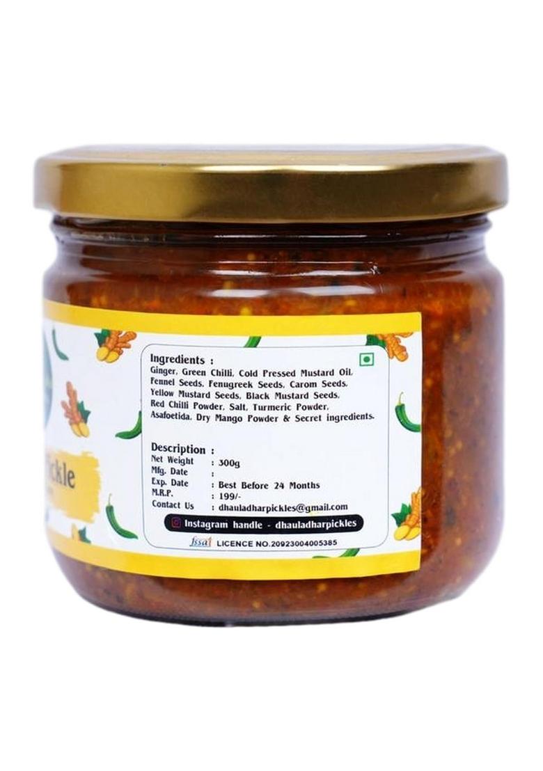 Dhauladhar Pickles 300G Homemade Traditional Ginger Pickle | 100 Vegetarian Tasty Ready To Eat No Added Preservatives And Chemical Free Jar
