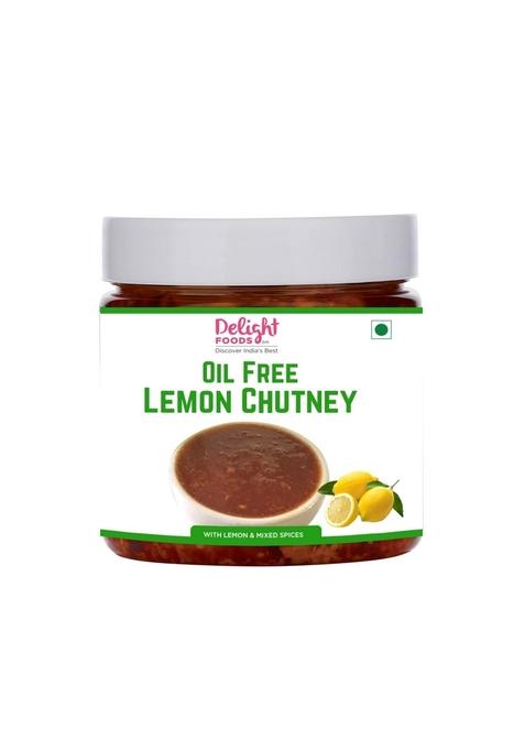 Delight Foods Oil Free Lemon Chutney 350G | Nimbu Chatni Indian Preserve Pickle Achar Uppinkai Chakna