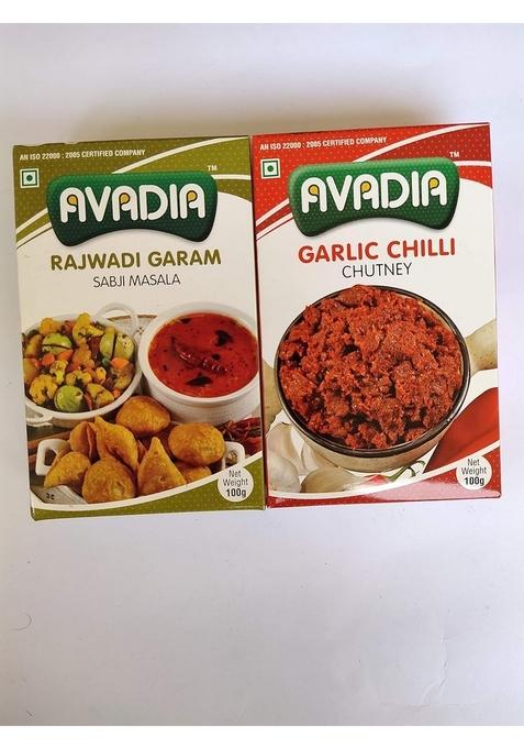 Avadia Veg Combo Rajwadi Subji Masala Garlic Chilli Chutney 100Gm